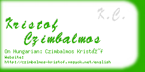 kristof czimbalmos business card